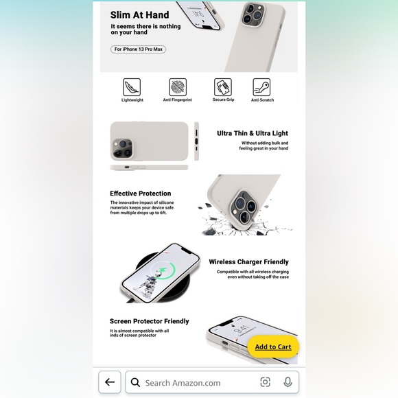 OTOFLY- iPhone 13 Pro Max Case (white stone) - Picture 2 of 5